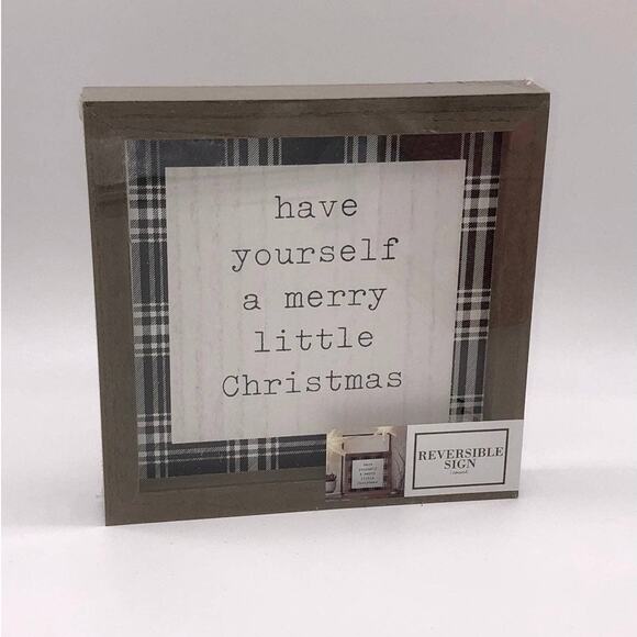 New Reversible Christmas Sign December 25 Have Yourself A Merry - Picture 2 of 3